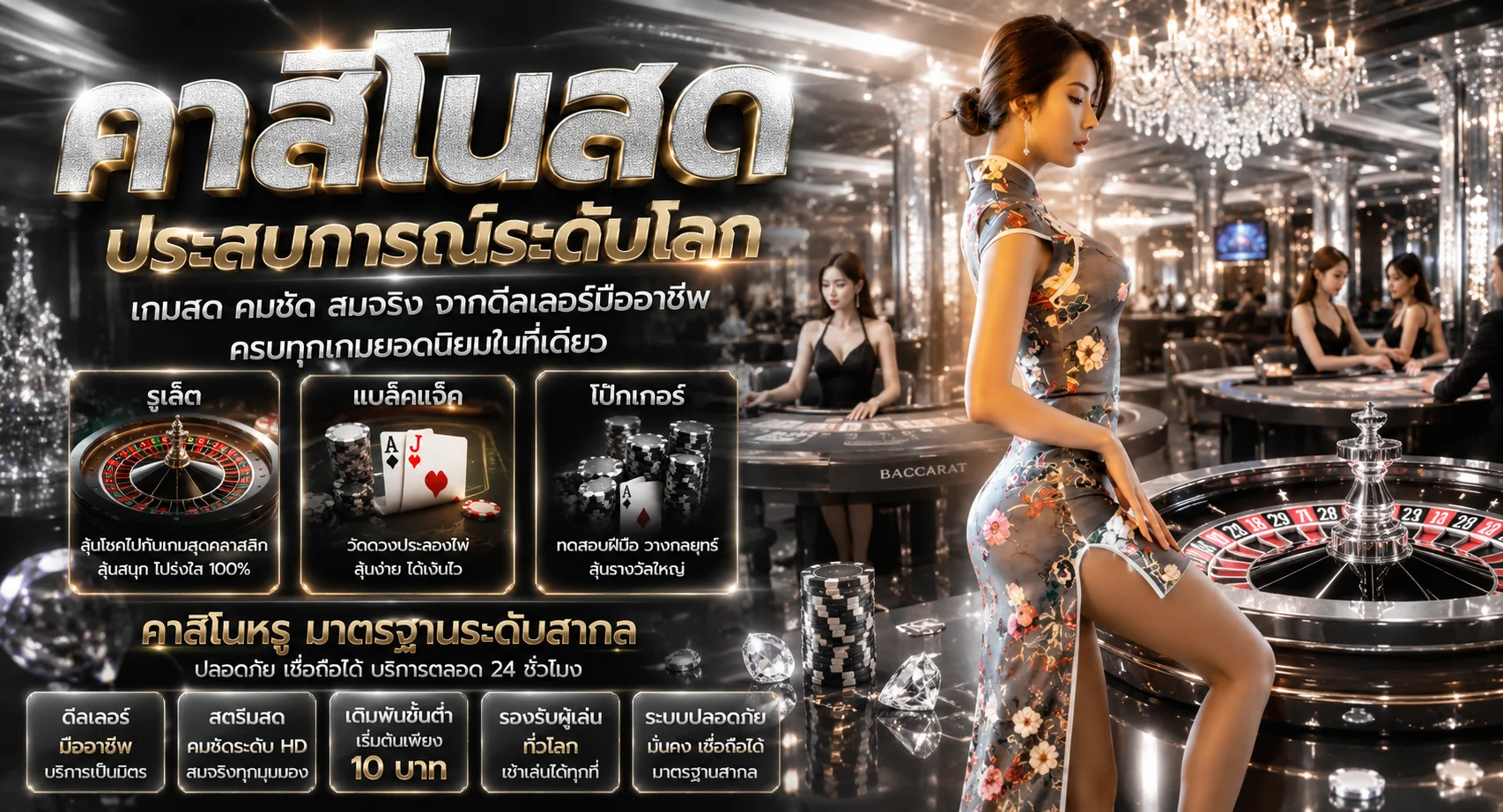 คาสิโนออนไลน์เว็บตรงบาคาร่าสดดีลเลอร์สาวสวยถ่ายทอดสด
